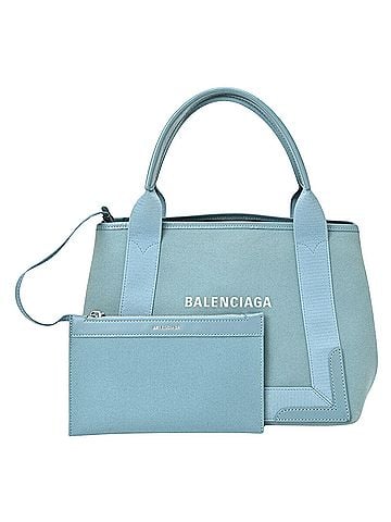 Balenciaga Navy Cabas Blue Canvas Tote Bag (view 1)