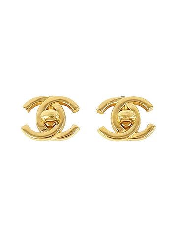 Chanel Coco Mark Gold Gold Plated Earring Jewelry (view 1)