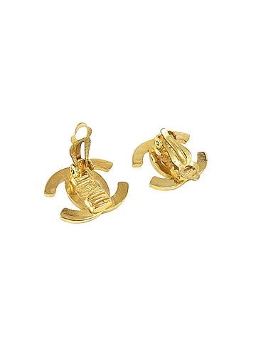 Chanel Coco Mark Gold Gold Plated Earring Jewelry (view 2)