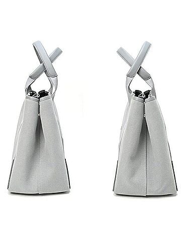 Balenciaga Navy Cabas Grey Canvas Tote Bag (view 2)