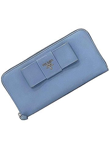 Prada Saffiano Blue Leather Wallet (view 1)