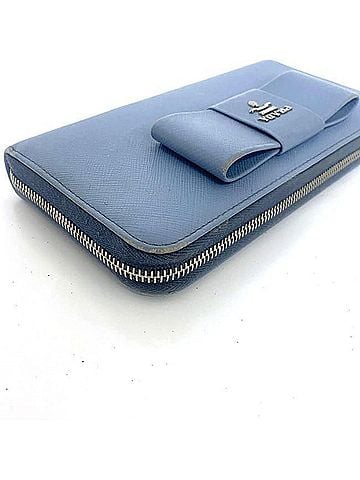 Prada Saffiano Blue Leather Wallet (view 2)