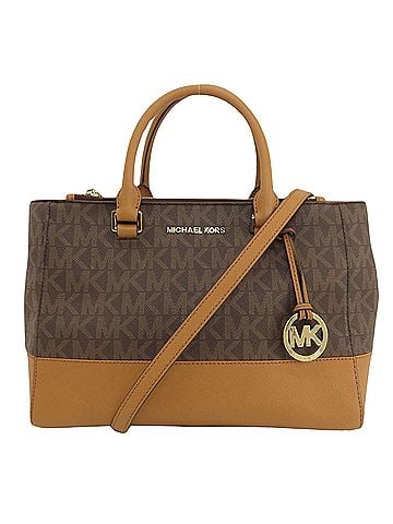 Michael Kors Savannah Brown Canvas Tote Bag (view 1)