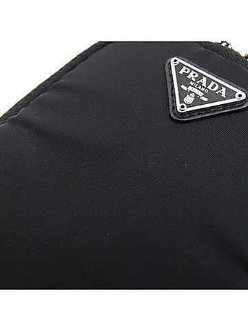Prada Saffiano Black Synthetic Clutch Bag (view 2)