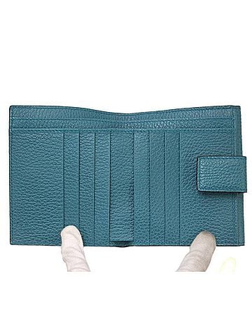 Gucci Interlocking G Turquoise Leather Wallet (view 2)