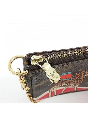 Louis Vuitton Mini Pochette Accessoires Brown Canvas Clutch Bag (view 2)