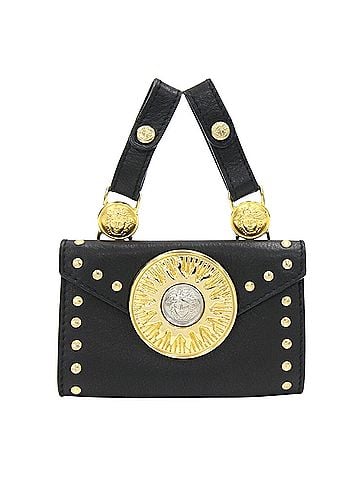 Versace Medusa Black Leather Clutch Bag (view 1)