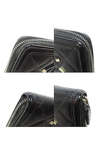 Chanel Long Portefeuille Zippé Black Leather Wallet (view 2)