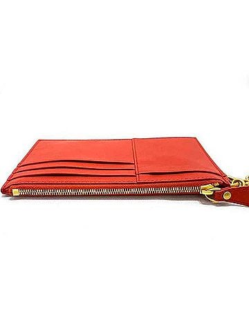 Bottega Veneta Orange Leather Wallet (view 2)