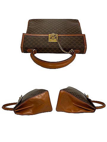 Céline Macadam Brown Canvas Handbag (view 2)