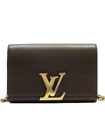 Louis Vuitton Louise Brown Leather Clutch Bag (view 1)
