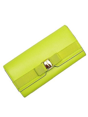 Salvatore Ferragamo Vara Green Leather Wallet (view 1)