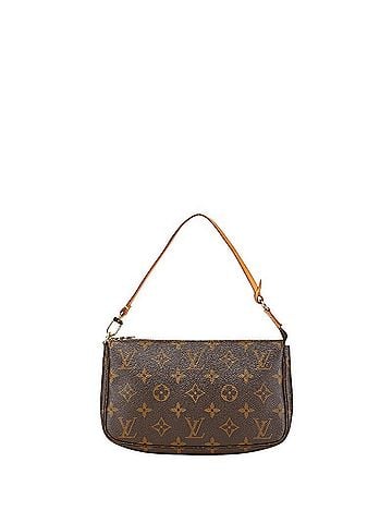 Louis Vuitton Pochette Accessoire Brown Canvas Clutch Bag (view 1)