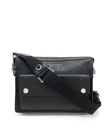 Prada Black Leather Clutch Bag (view 1)