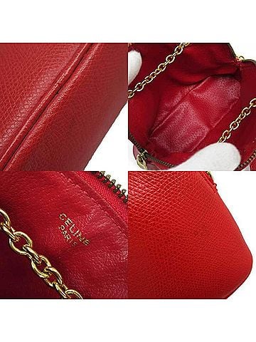 Céline Red Leather Clutch Bag (view 2)