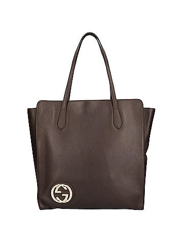 Gucci Cabas Brown Leather Tote Bag (view 1)
