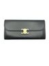 Céline 100% Leather Solid Black Triomphe Black Leather Wallet One size - photo 1