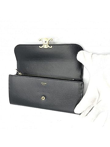 Céline Triomphe Black Leather Wallet (view 2)