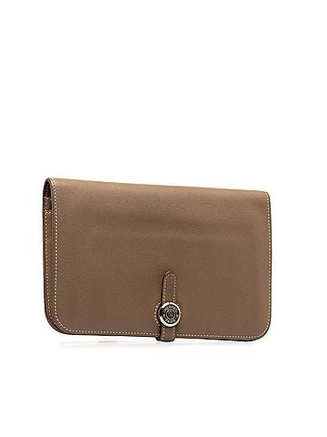 Hermès Dogon Gm Purple Leather Wallet (view 2)