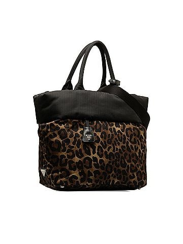 Prada Tessuto Brown Synthetic Tote Bag (view 2)