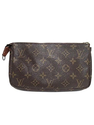 Louis Vuitton Pochette Accessoire Brown Canvas Clutch Bag (view 1)