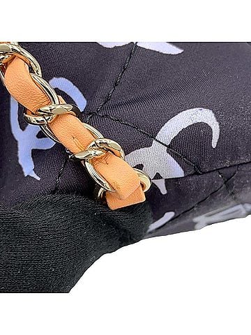 Chanel Coco Mark Navy Canvas Backpack Bag (view 2)