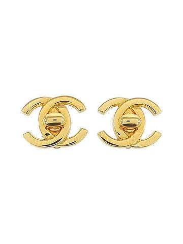 Chanel Coco Mark Gold Gold Plated Earring Jewelry (view 1)