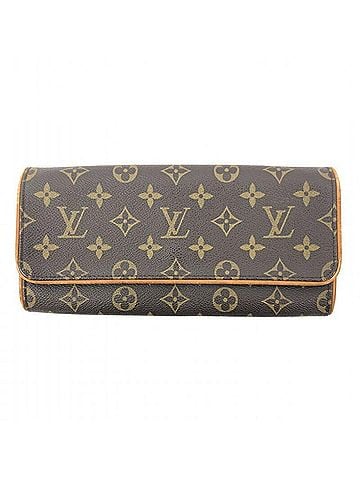 Louis Vuitton Twin Brown Canvas Clutch Bag (view 1)
