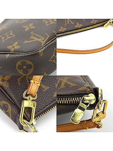 Louis Vuitton Pochette Accessoire Brown Canvas Clutch Bag (view 2)