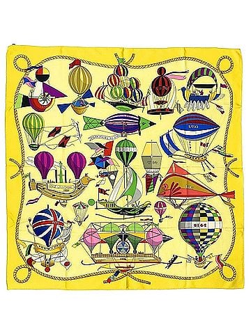 Hermès Carré 90 Yellow Silk Scarf (view 1)