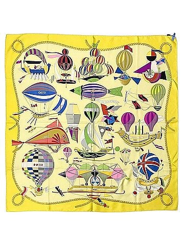 Hermès Carré 90 Yellow Silk Scarf (view 2)