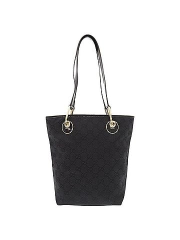 Gucci Gg Canvas Black Canvas Tote Bag (view 1)