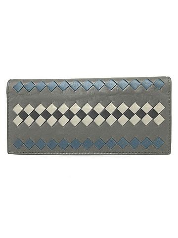 Bottega Veneta Intrecciato Grey Leather Wallet (view 1)