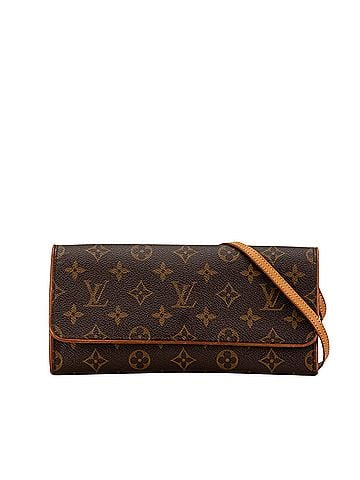 Louis Vuitton Pochette Twin Gm Brown Canvas Clutch Bag (view 1)