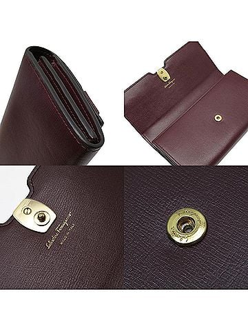 Salvatore Ferragamo Burgundy Leather Wallet (view 2)
