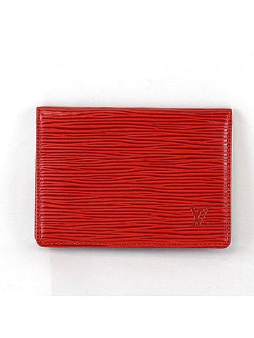 Louis Vuitton Card Case Red Leather Wallet (view 1)