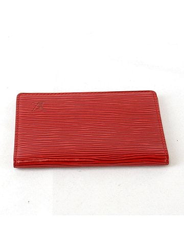 Louis Vuitton Card Case Red Leather Wallet (view 2)