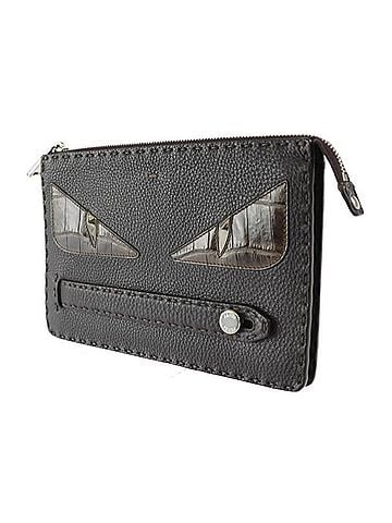 Fendi Selleria Brown Leather Clutch Bag (view 2)