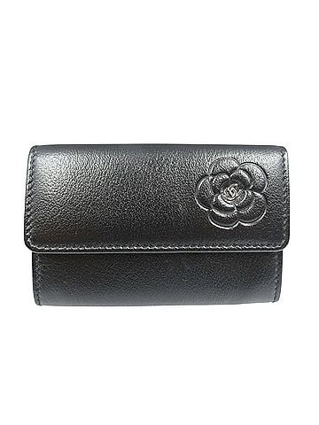 Chanel Camellia Black Leather Wallet (view 1)