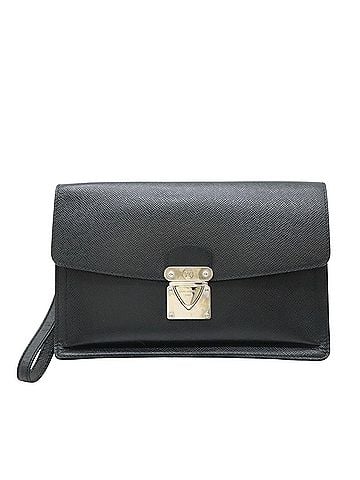 Louis Vuitton Black Leather Clutch Bag (view 1)