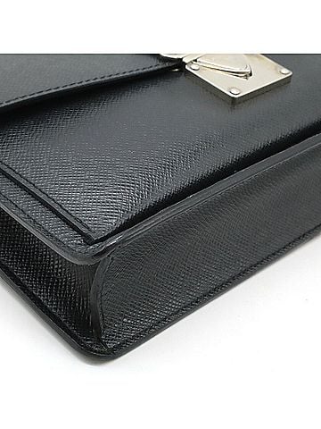 Louis Vuitton Black Leather Clutch Bag (view 2)
