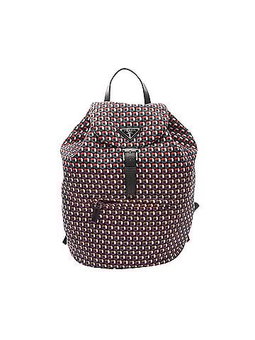 Prada Saffiano Red Synthetic Backpack Bag (view 1)