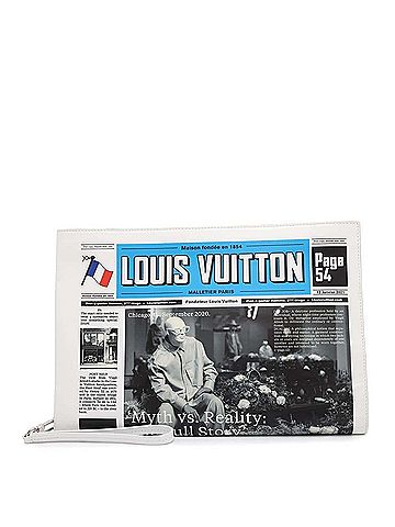 Louis Vuitton Pochette White Leather Clutch Bag (view 1)