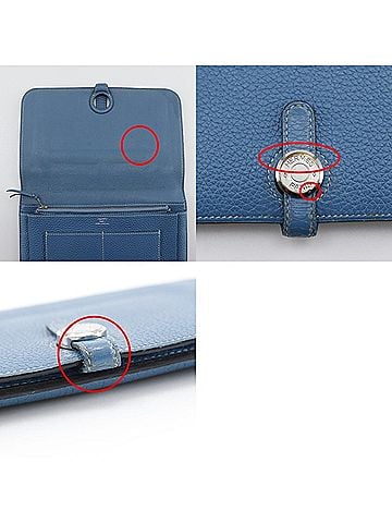 Hermès Dogon Blue Leather Wallet (view 2)