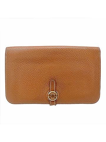 Hermès Dogon Brown Leather Wallet (view 1)