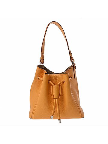 MCM Visetos Yellow Leather Shopper Bag (view 1)