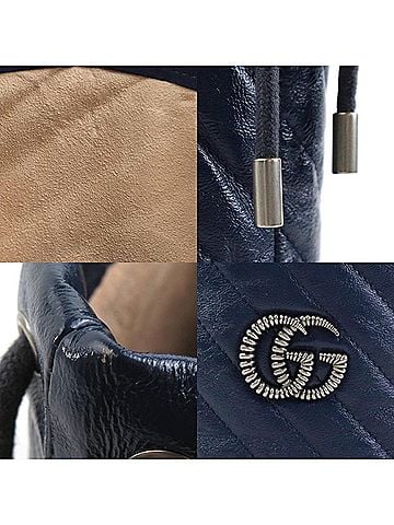 Gucci Navy Leather Shopper Bag (view 2)