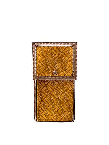 Fendi Zucca Brown Leather Clutch Bag (view 1)