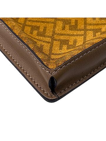 Fendi Zucca Brown Leather Clutch Bag (view 2)