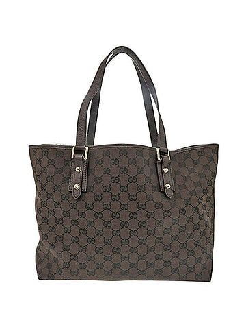 Gucci Gg Canvas Brown Canvas Tote Bag (view 1)